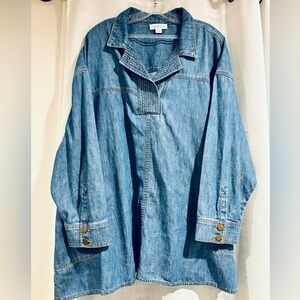 Coldwater Creek Plus Size 3X Denim Shirt - lightweight tunic